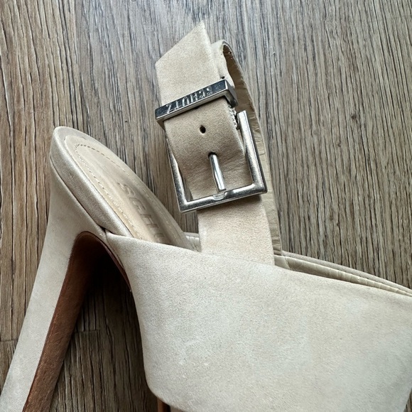 Schutz Farabeca heels. Buckle sling back open toe nude/cream heels. Size 6. - Picture 7 of 9
